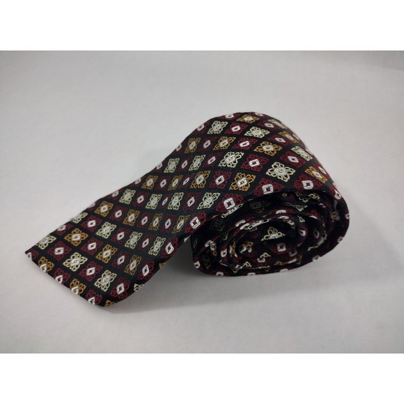 3x Pronto Uomo Men's Neckties ties All Silk Paisley geometric shapes squares - Picture 15 of 16
